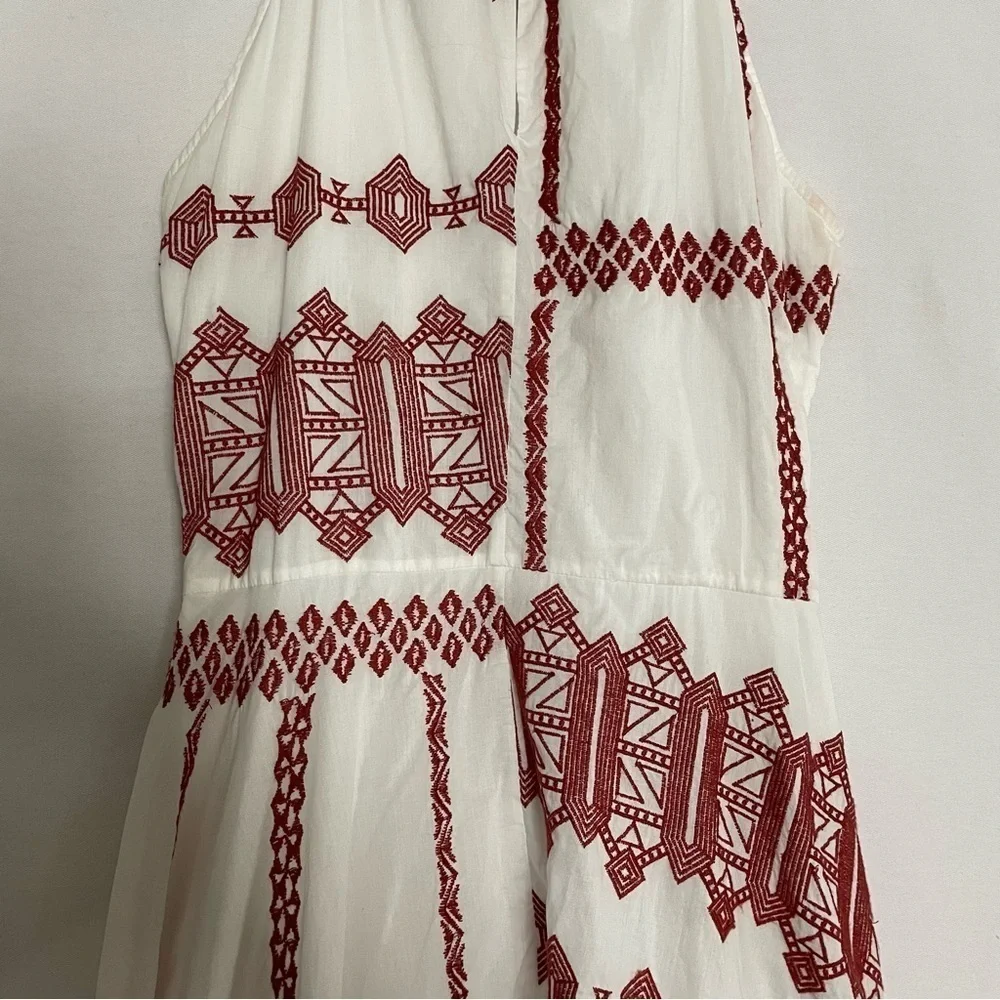 Joie Embroidered Boho Milanira Maxi Dress In Porcelain Handkerchief Hemline - Picture 7 of 16